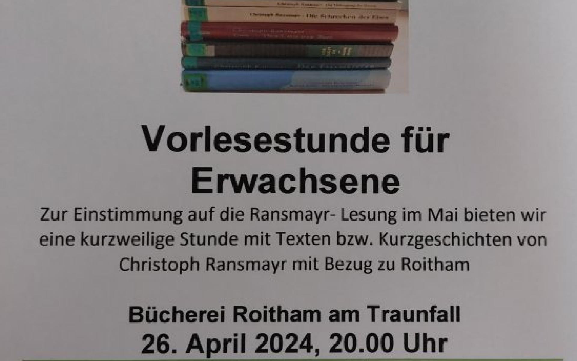 Vorlesestunde Erwachsene