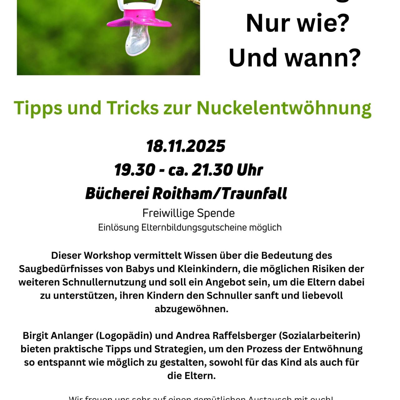 Plakat Schnuller-Workshop