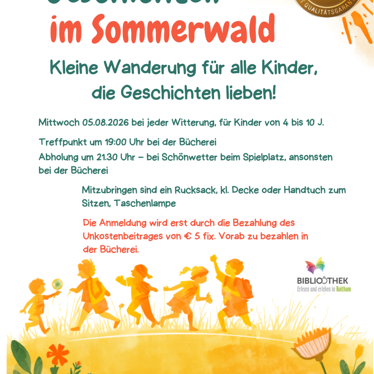 Plakat Einladung Ferienprogramm